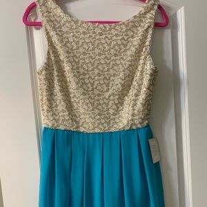 Blue and gold formal dress